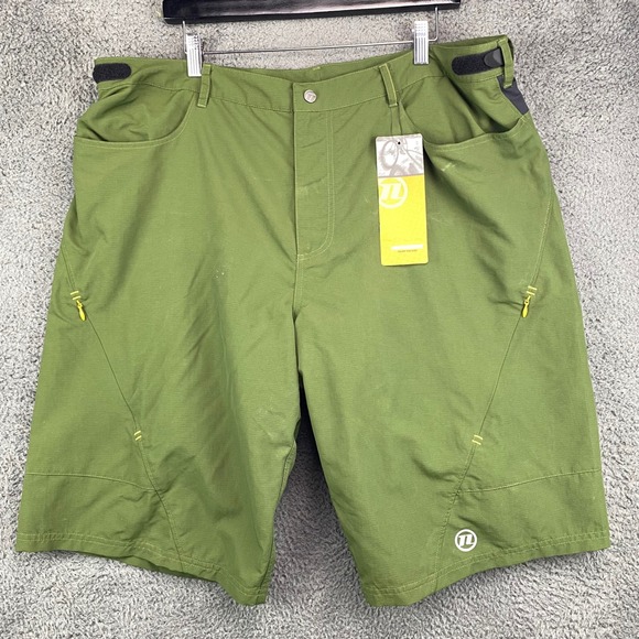 Novara Mens Exposure Double Mountain Bike Shorts XL Deep Pine Green - Picture 1 of 8